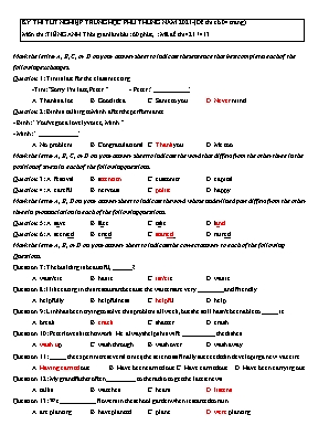 Đề thi THPT Quốc gia môn Tiếng Anh - Mã đề 421413 - Năm học 2021 (Có đáp án)